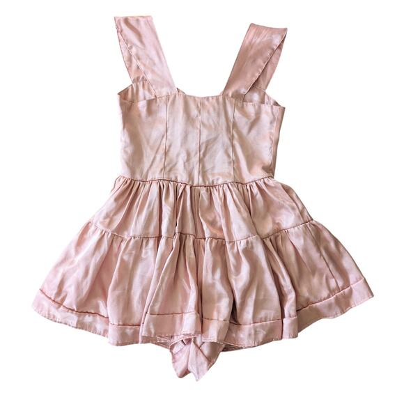 NWT Vanessa Mooney Elisabeth Baby Pink Silk Romper Medium - Picture 3 of 9